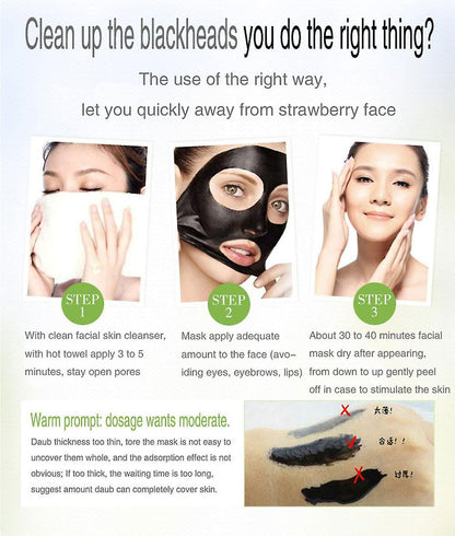 Charcoal Black Mask, Peel Off Mask, Bamboo Charcoal Black Purifying Peel-off Mask