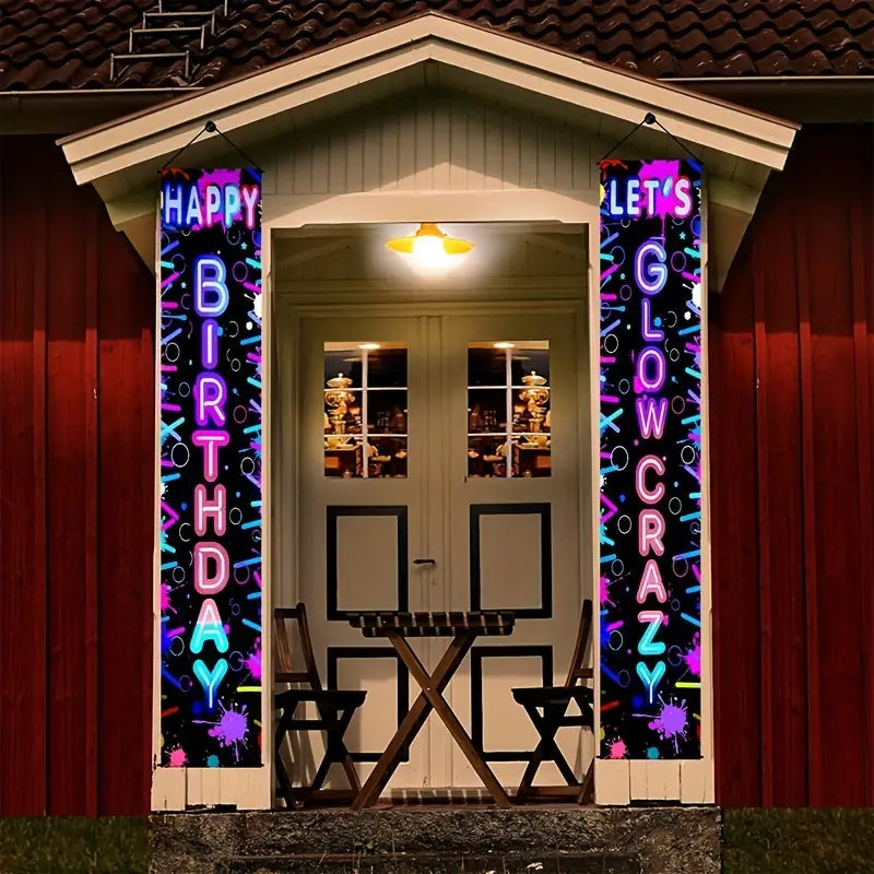 Happy Birthday Diagonal Banner Fluorescent