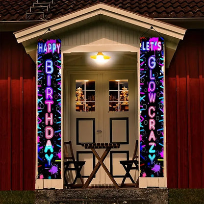 Happy Birthday Diagonal Banner Fluorescent