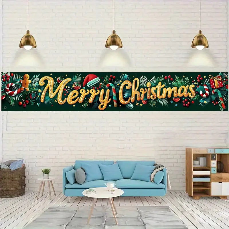 Festive Outdoor Christmas Banner