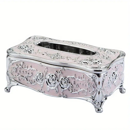 Rose Embossed Tissue Box, Luxurious Elegant Design Tissue Holders