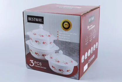 3 Pcs Casserole Set With Lid