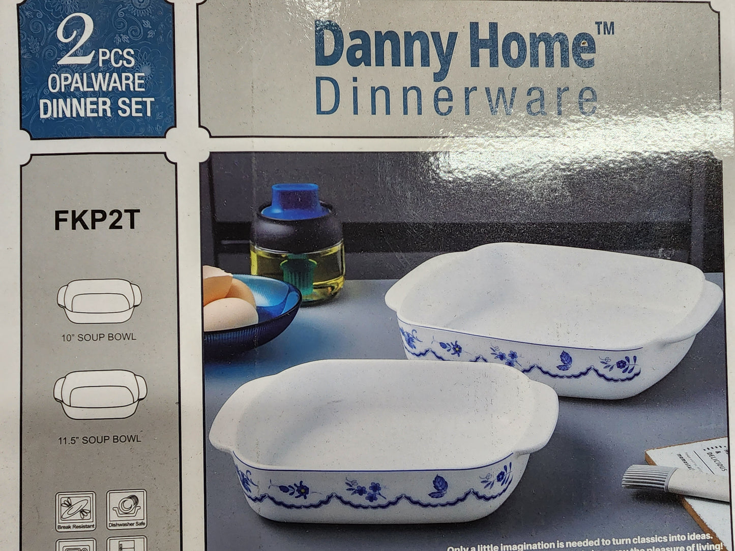 2 Pcs Opalware Dinner Set