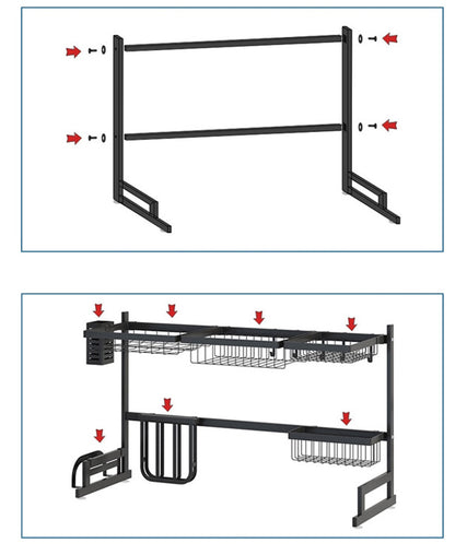 Kitchen Stainless Steel Countertop Sink Rack - Wide