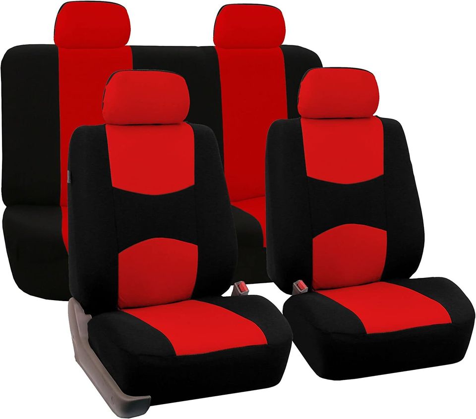 Car Seat Covers Red & Black  - Fabric