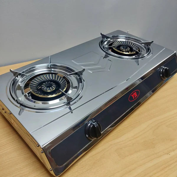 2 Wok Stainless Steel Burner With QCC Hose & Regulator