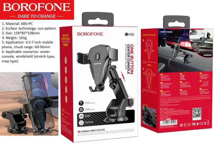 Borofone One Button Centre Console In-Car Phone Holder