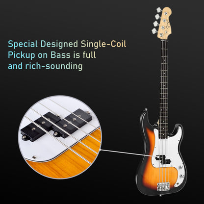 4 Strings Electric Bass Guitar- Multi colours