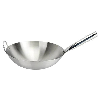 Stainless Steel Wok - With Handle