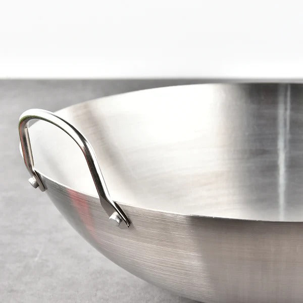 Stainless Steel Wok - With Handle