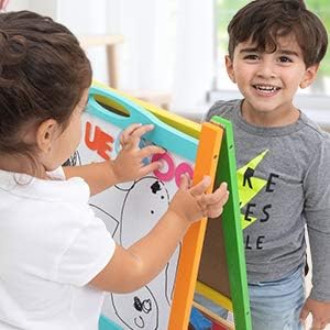 Children's two-sided wooden drawing boards