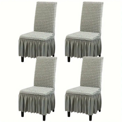 Dining Chair Cover With Frill 2pcs