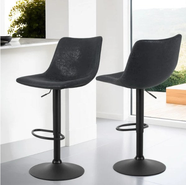 Velvet Full Black Bar Stool