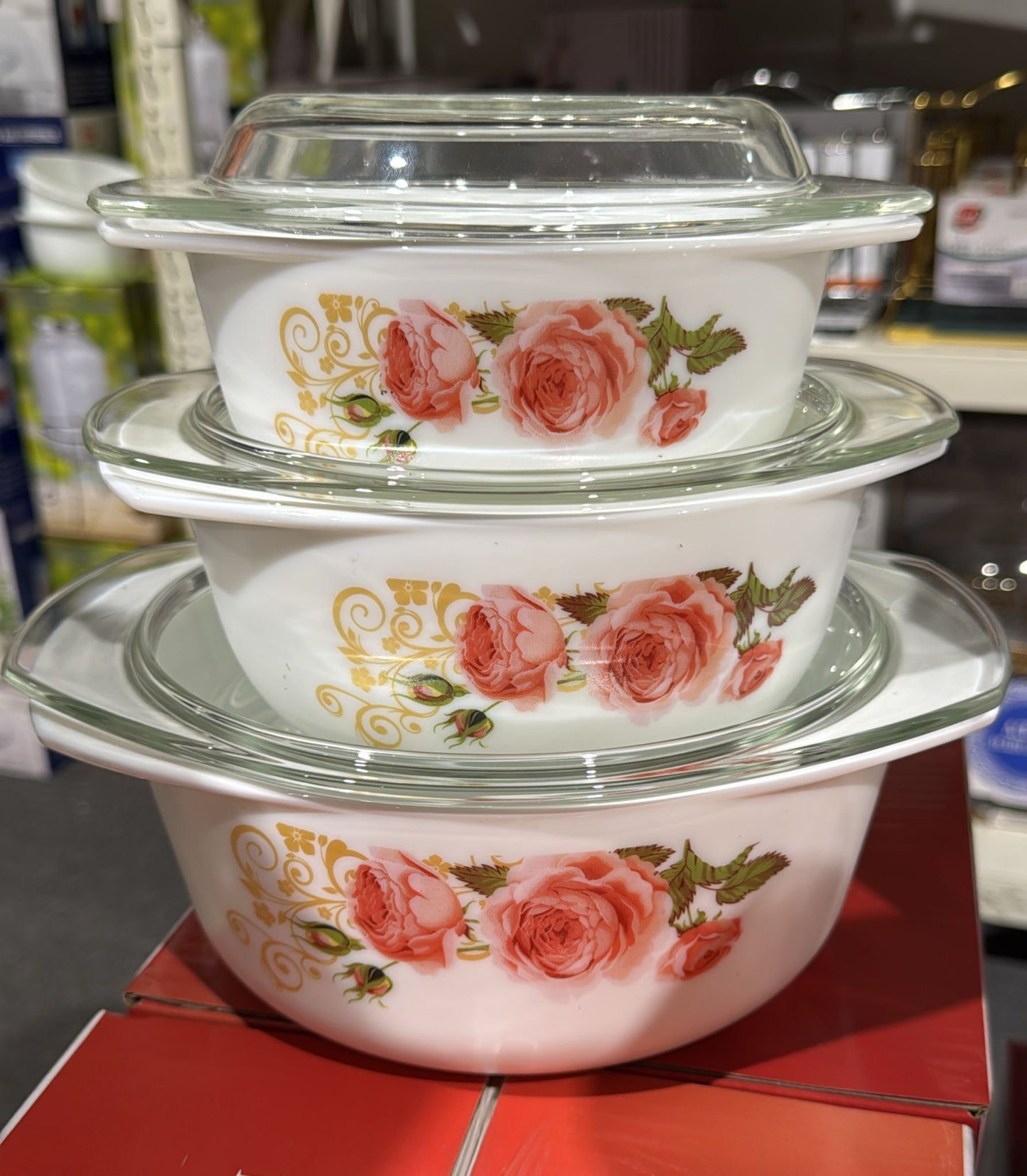 3 Pcs Casserole Set With Lids