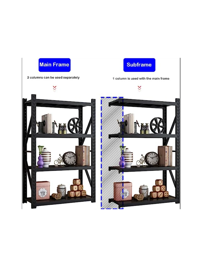 4 Tier Heavy Duty Shelving Rack 2.0m Commercial Shelves 1200kg / 300kg per Shelf