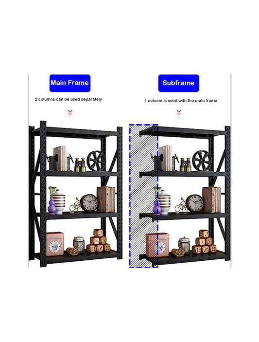 4 Tier Heavy Duty Shelving Rack 2.0m Commercial Shelves 1200kg / 300kg per Shelf