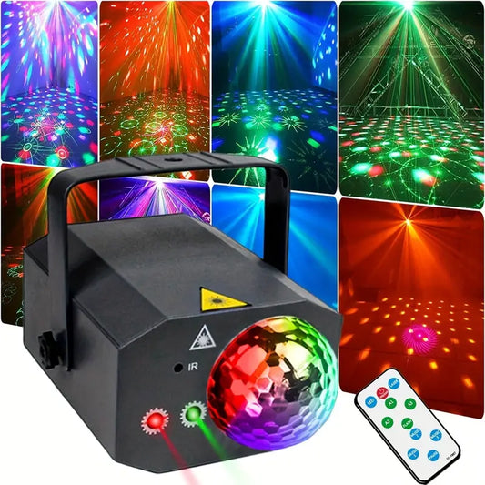 Party Lights Disco Ball Light Dj Disco Lights LED Stage Strobe Lights Projector Sound Activated With Remote Control For Parties Club BarHoliday Christmas Dance Gift Birthday Wedding Home Decor