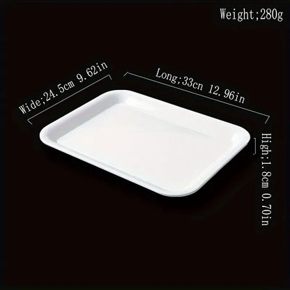 Melamine White Serving Tray for Restaurant, Hotel, and Home Use - Durable Commercial Grade Drink and Food Platter