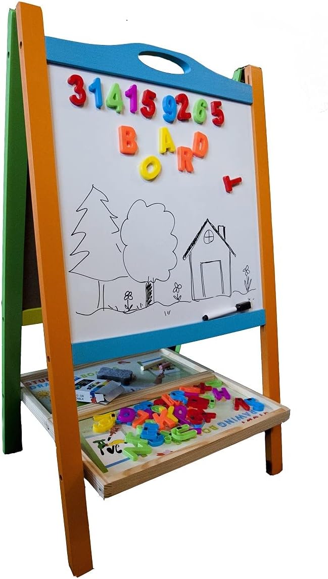 Children's two-sided wooden drawing boards