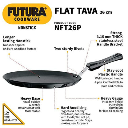 Futura Non-Stick Flat Tawa  NFT26 P