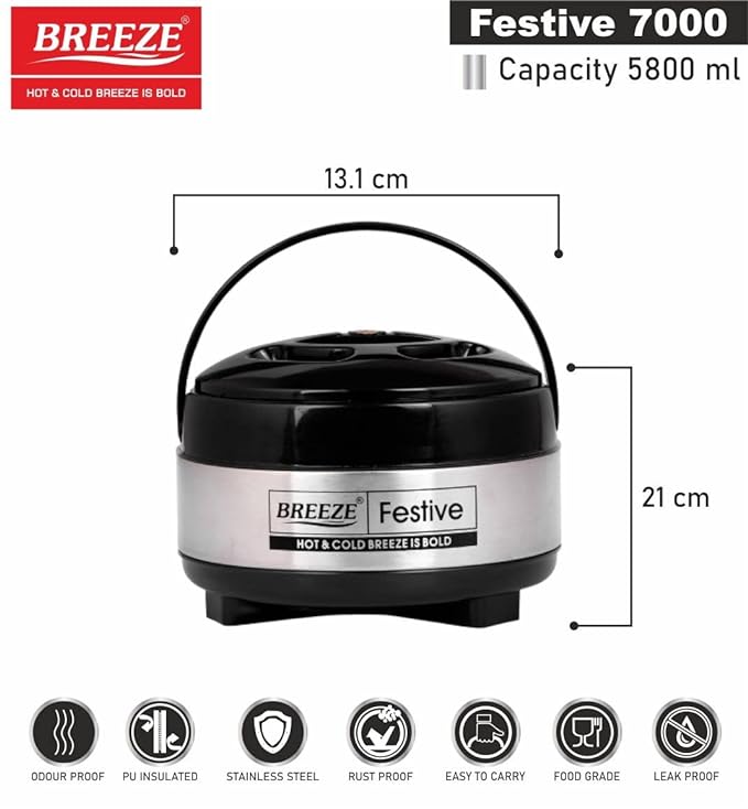 Breeze Festive 7000 Insulated Stainless Steel Casserole