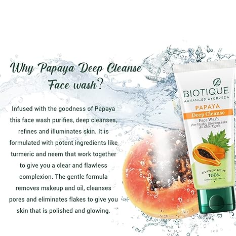 Biotique Papaya Deep Cleanse Face Wash 150ml