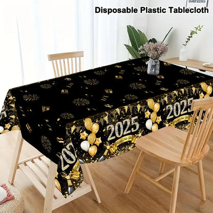 2025 Happy New Year Party Tablecloth