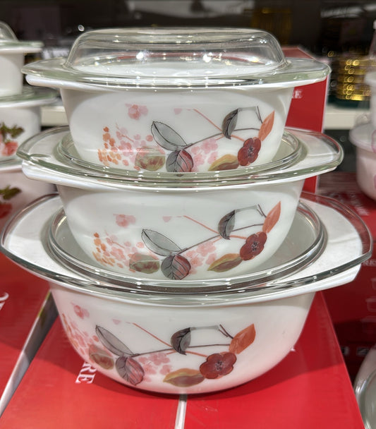 3 Pcs Casserole Set With Lids