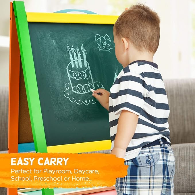 Children's two-sided wooden drawing boards