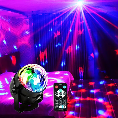 1pc Bring The Party To Life With Sound Activated RGB Disco Ball Lights - 7 ModesRemote Control, Perfect For Home Room Dance Parties, Bars, Karaoke, Weddings & More!