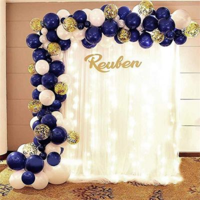 Balloons Garlands Kit- White, Gold, Blue