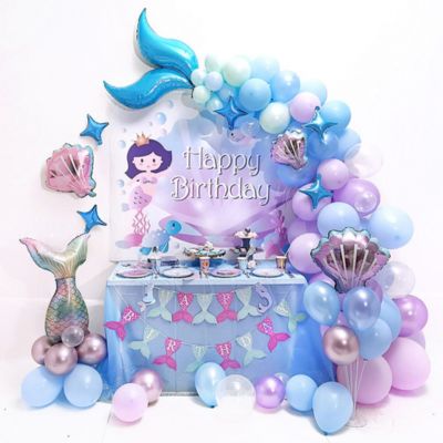 Balloons Garlands Kit- Blue, Pink, White