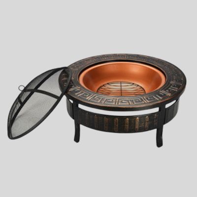 Barbeque Round Fire Pit Brazier Stove BBQ