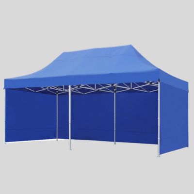 Gazebo 3mx6m Dark Blue with Side Walls