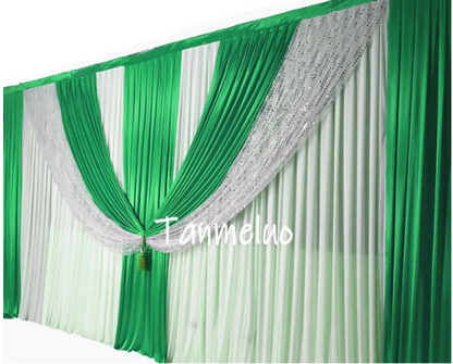 Backdrop Swag Curtain 3 pcs drape 3mx3m