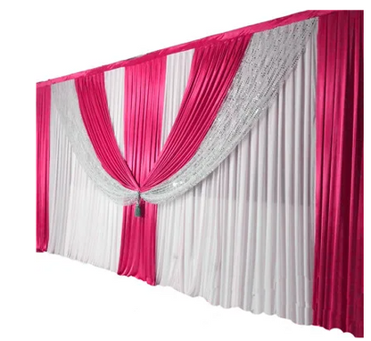 Backdrop Swag Curtain 3 pcs drape 3mx3m