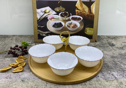 DINNERWARE BOWL OPAL GLASS SNACK SET 6PCS