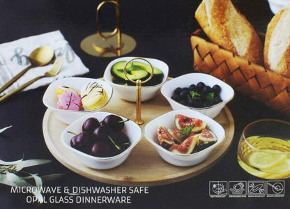 DINNERWARE BOWL OPAL GLASS SNACK SET 6PCS