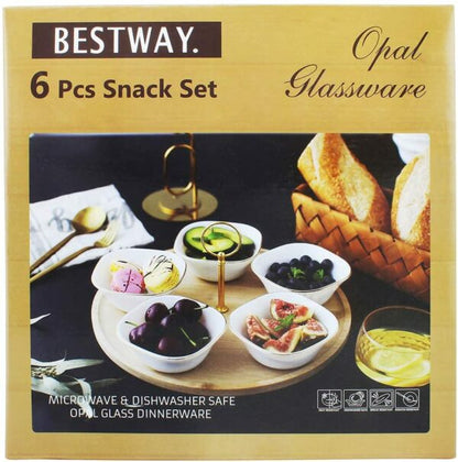 DINNERWARE BOWL OPAL GLASS SNACK SET 6PCS