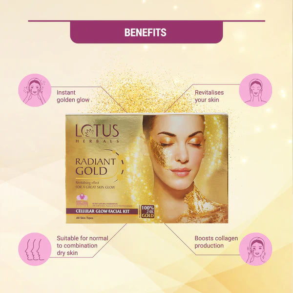 LOTUS RADIANT GOLD Cellular Glow Salon Grade Single FACIAL KIT