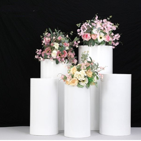 Round Cylinder Pedestal Plinth - 5 Pcs Set