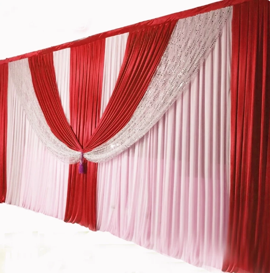 Backdrop Swag Curtain 3 pcs drape 3mx3m