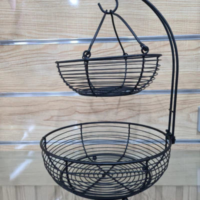 Fruit Basket 2 Tier Black Hanging Type 4