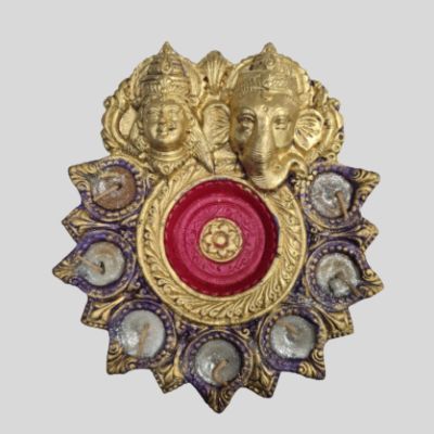 Diya Lakshmi Ganesha 7 by 8 Inch