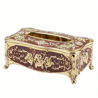 Rose Embossed Tissue Box, Luxurious Elegant Design Tissue Holders