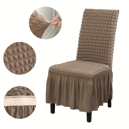 Dining Chair Cover With Frill 2pcs