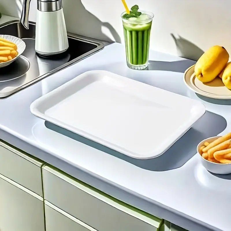 Melamine White Serving Tray for Restaurant, Hotel, and Home Use - Durable Commercial Grade Drink and Food Platter