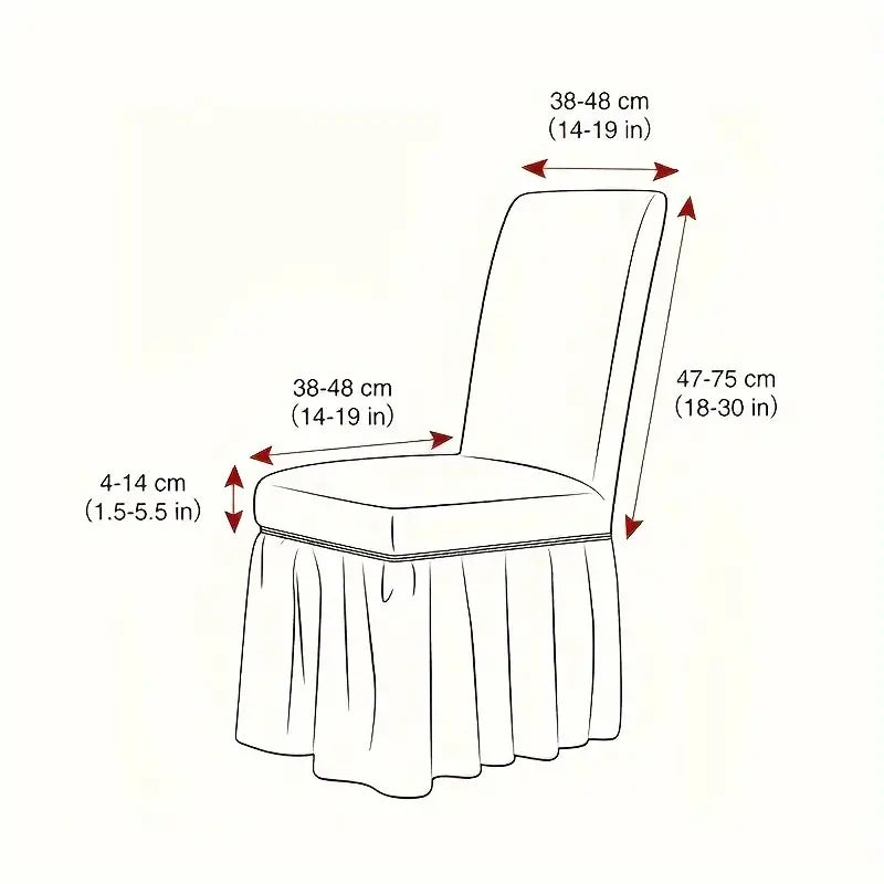 Dining Chair Cover With Frill 2pcs