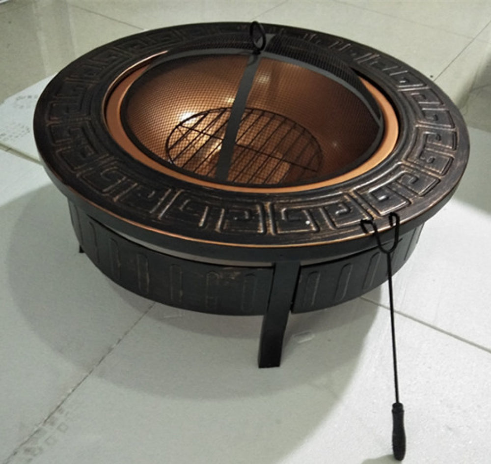 Barbeque Round Fire Pit Brazier Stove BBQ