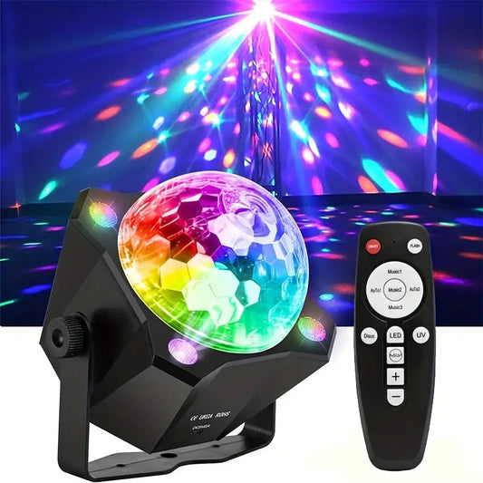 1pc Multi-color Disco Ball Party Lights Sound Activated LED DJ Strobe Light For Indoor Room Dance Parties Birthday Rave Home Club Karaoke Outdoor Stage Show Wedding Halloween Christmas Decorations